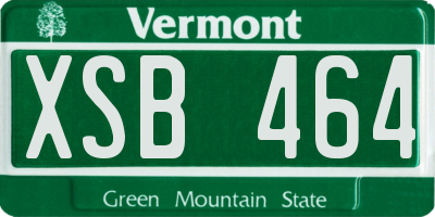 VT license plate XSB464
