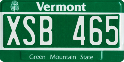 VT license plate XSB465