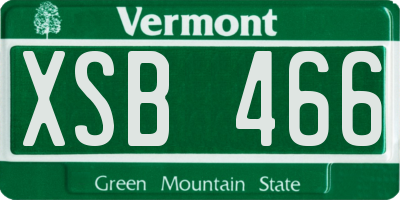 VT license plate XSB466