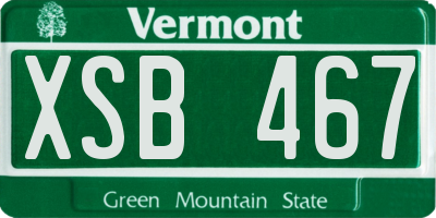 VT license plate XSB467