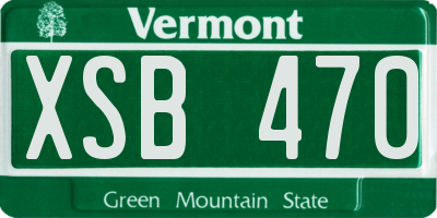 VT license plate XSB470