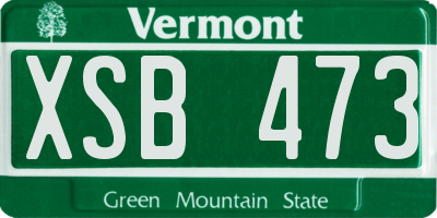 VT license plate XSB473