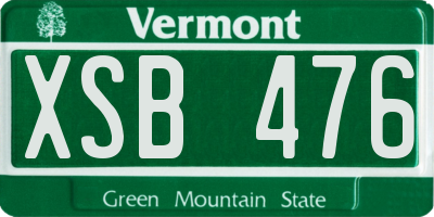 VT license plate XSB476