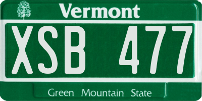 VT license plate XSB477