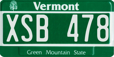 VT license plate XSB478