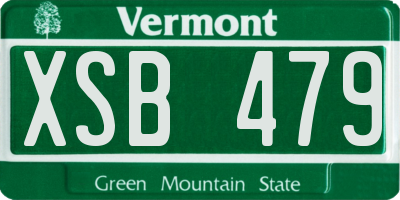 VT license plate XSB479