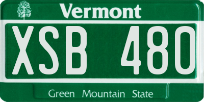 VT license plate XSB480