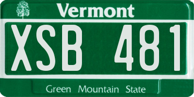 VT license plate XSB481