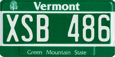 VT license plate XSB486