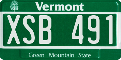 VT license plate XSB491
