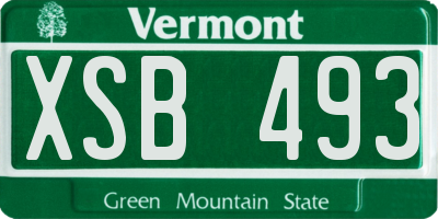 VT license plate XSB493