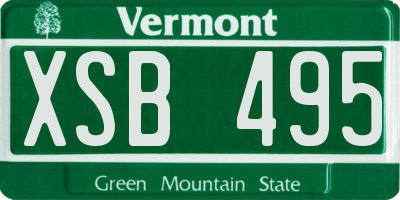 VT license plate XSB495