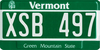 VT license plate XSB497