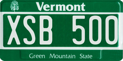 VT license plate XSB500