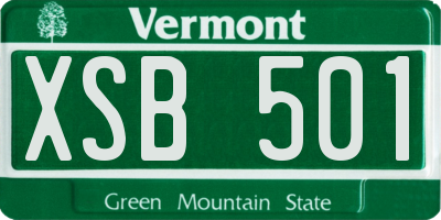 VT license plate XSB501