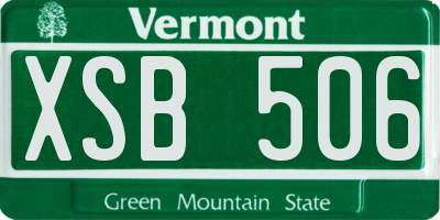 VT license plate XSB506