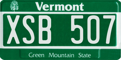 VT license plate XSB507