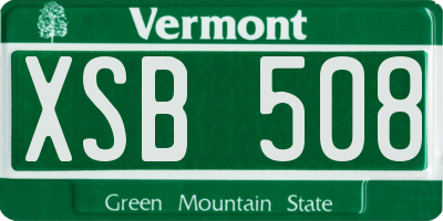 VT license plate XSB508