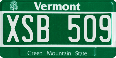 VT license plate XSB509