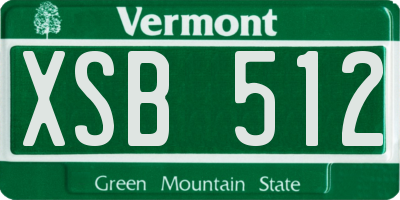 VT license plate XSB512