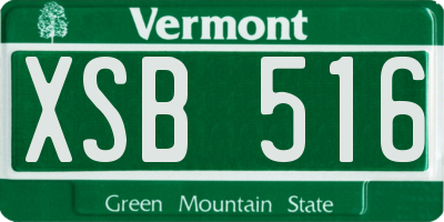 VT license plate XSB516