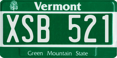 VT license plate XSB521