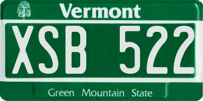 VT license plate XSB522
