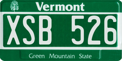 VT license plate XSB526
