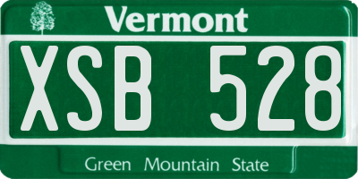 VT license plate XSB528