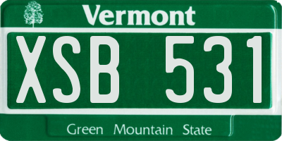 VT license plate XSB531