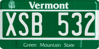 VT license plate XSB532