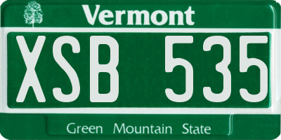 VT license plate XSB535