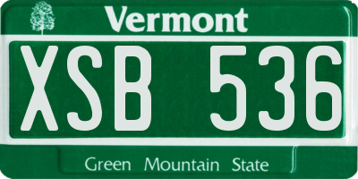 VT license plate XSB536