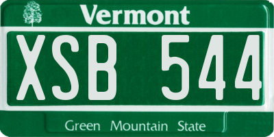 VT license plate XSB544