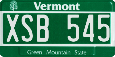 VT license plate XSB545