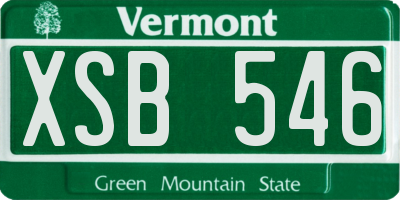VT license plate XSB546