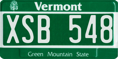 VT license plate XSB548