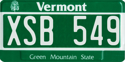 VT license plate XSB549