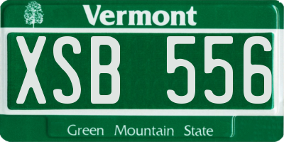 VT license plate XSB556