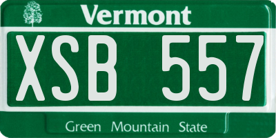 VT license plate XSB557