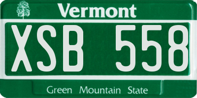 VT license plate XSB558