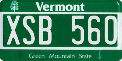 VT license plate XSB560