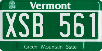 VT license plate XSB561