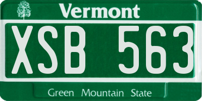 VT license plate XSB563