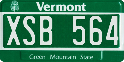 VT license plate XSB564