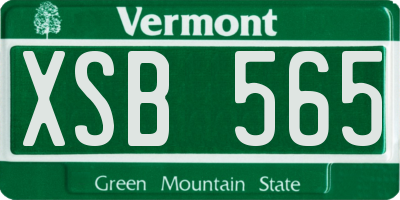 VT license plate XSB565