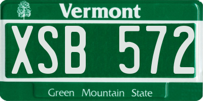 VT license plate XSB572