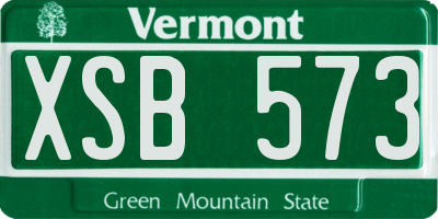 VT license plate XSB573