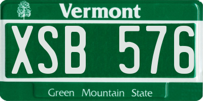 VT license plate XSB576