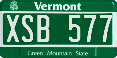 VT license plate XSB577